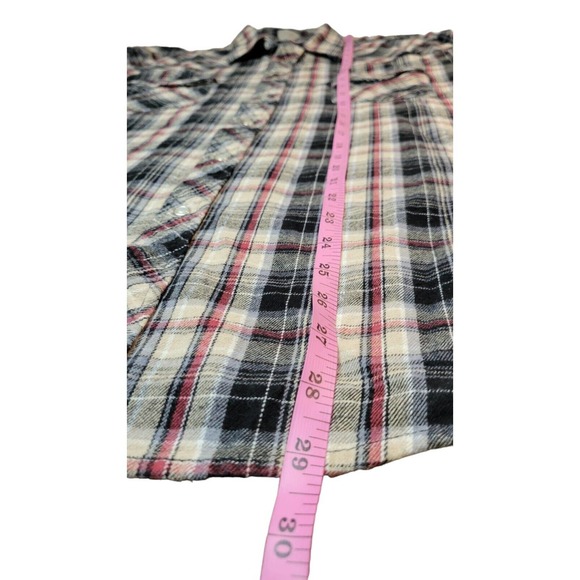 Wrangler Wrancher Flannel Long Sleeve Pearl Snap Shirt - Tan/Black/Red -‎ XL - Picture 6 of 7